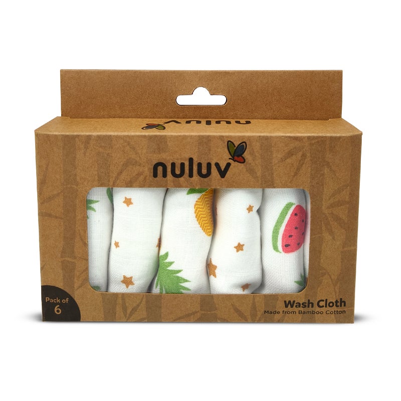 Nuluv Fruit Print Wash Cloths for Babies - Image 3